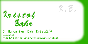 kristof bahr business card